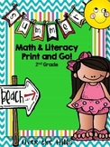 Summer Math & Literacy Print & Go {2nd grade CCSS}