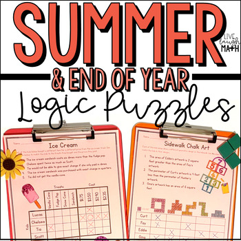 Preview of Summer Math Logic Puzzles - Enrichment Activities for May & June Early Finishers
