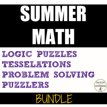 Preview of Summer Math Middle school Enrichment Bundle