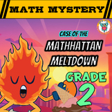 Summer Math Mystery Activity 2nd Grade - Spiral Math Review Game