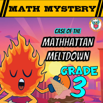 Preview of Summer Math Mystery Activity 3rd Grade Math Review Game