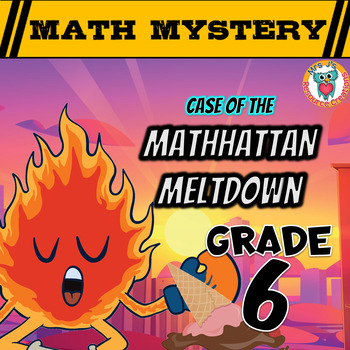 Preview of Summer Math Mystery Activity - 6th Grade Math Review Game