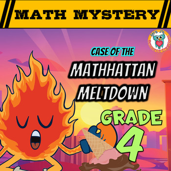 Preview of Summer Math Mystery Activity: 4th Grade Math Review Game
