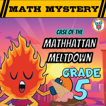 Preview of Summer Math Mystery Activity: 5th Grade Math review Game