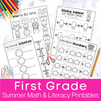 summer math literacy printables 1st grade by searching for silver