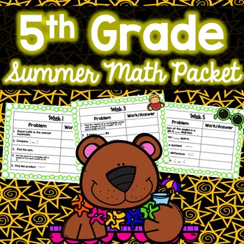 Preview of Summer Math Packet - 5th Grade (No Prep)