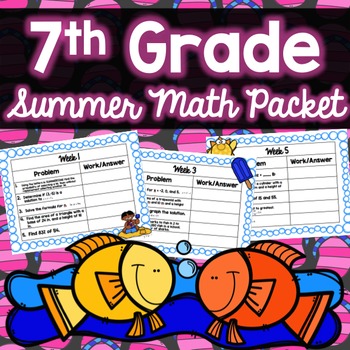 Preview of Summer Math Packet - 7th Grade (No Prep)