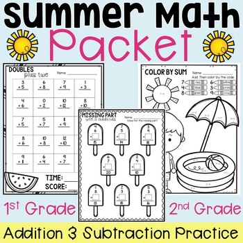 Preview of Summer Math Packet (Addition and Subtraction Math Facts)