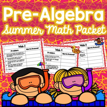 Preview of Summer Math Packet - Pre-Algebra (No Prep)