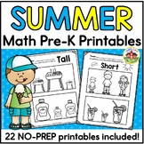Summer Math Worksheets for Preschool