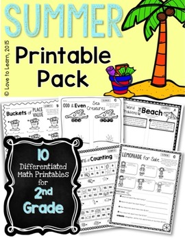 summer math printables differentiated for 2nd grade tpt