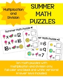Summer Math Puzzles/Mystery Number-Multiplication/Division