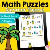 Summer Math Puzzles for Google Forms™