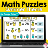 Summer Math Puzzles for Google Slides™