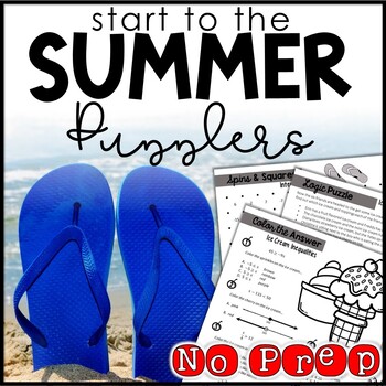 Preview of Summer Math Puzzles for Middle School