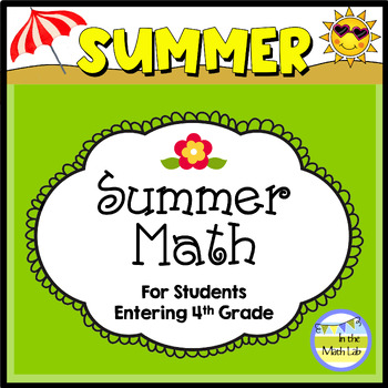 Preview of Summer Math Review 3rd Graders Going to 4th
