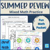 End of Year Math Review | 3rd 4th Grades | Summer Packet