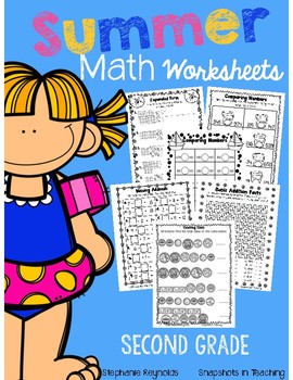 Preview of Summer Math Review Packet for Second Grade