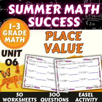 Preview of Summer Math Success: 1st to 3rd Grade Place Value Worksheets