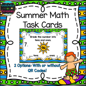 Preview of Summer Math Task Cards