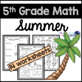 Preview of Summer Math Worksheets 5th Grade Common Core
