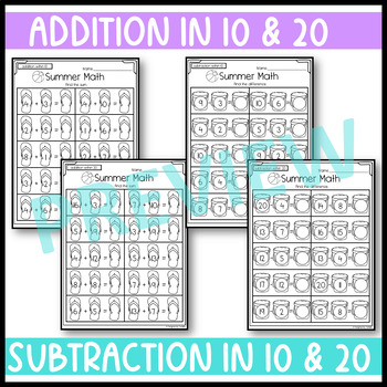 summer math worksheets addition subtraction counting