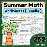 Summer Math Worksheets Bundle / Count, Addition, Subtracti