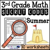 Summer Math Worksheets Secret Codes 3rd Grade Common Core