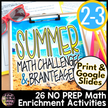 Preview of Summer Math Worksheets | Summer Enrichment | Fun Summer School Math Activities
