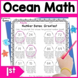 End of Year Summer Math Worksheets for 1st Grade Ocean Theme