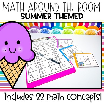 Preview of Summer Math Write the Room | First Grade | Summer Math Centers