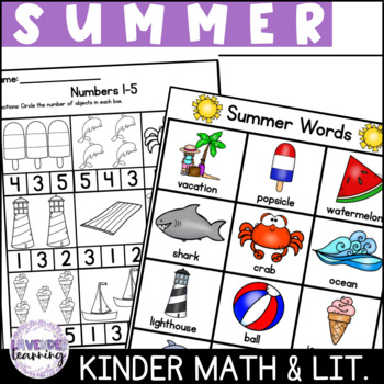 Preview of Summer Math and Literacy Activities Bundle