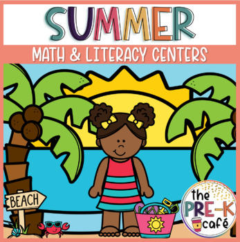 Preview of Summer Math Phonics Letters and Literacy Center Activities | #Catch24 | PreK K