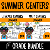 Summer Math and Literacy Centers Bundle - 1st Grade