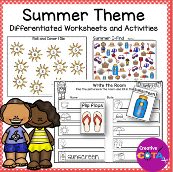 Preview of Occupational Therapy Summer Literacy Math & Writing Worksheets & Activities