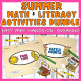 Summer Math and Literacy Centers and Games Bundle Preschoo