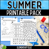 Summer Math and Literacy Printable Pack