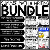 Summer Math and Writing Bundle: Summer Math Writing Activi