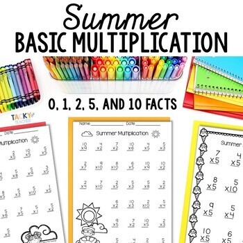 Preview of Summer Math for Beginning Multiplication Facts (0, 1, 2, 5, and 10)