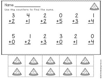 free summer math activities for kindergarten