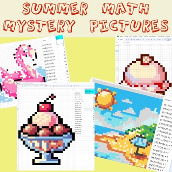 Preview of Summer Math mystery pictures