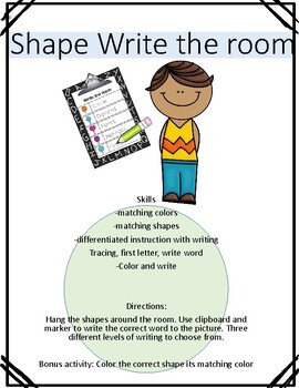 Preview of Summer Math write the room shapes