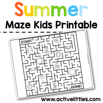 summer mazes preschool printable by active littles tpt