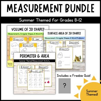 Preview of Summer Measurement Bundle | End of the Year Activities | Summer School