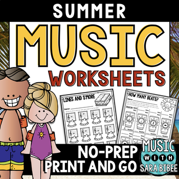 Preview of Summer NO PREP Mega Pack of Music Worksheets