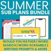 Summer & Memorial Day Sub Plans Bundle- Word Search/Word S