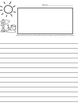 Summer Memory - Write & Draw Activity Sheet by Mrs Macks Class | TPT