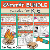 Summer Puzzles BUNDLE for K-6