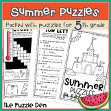 Summer Mini Puzzle Book for Fifth Graders