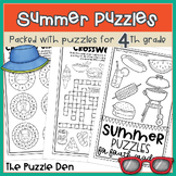 Summer Mini Puzzle Book for Fourth Graders